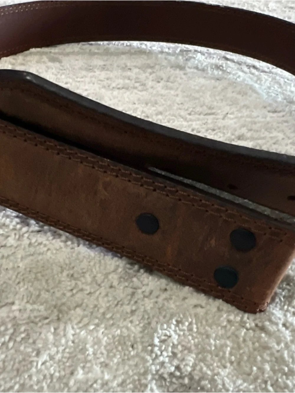 Genuine Brown Leather Western Belt Size 36 No Buckle